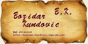 Božidar Kundović vizit kartica